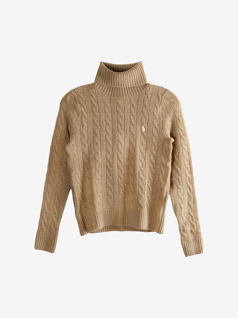 Polo Ralph Lauren Wool Cashmere Long Sleeve Pullover Collection Camel Melange