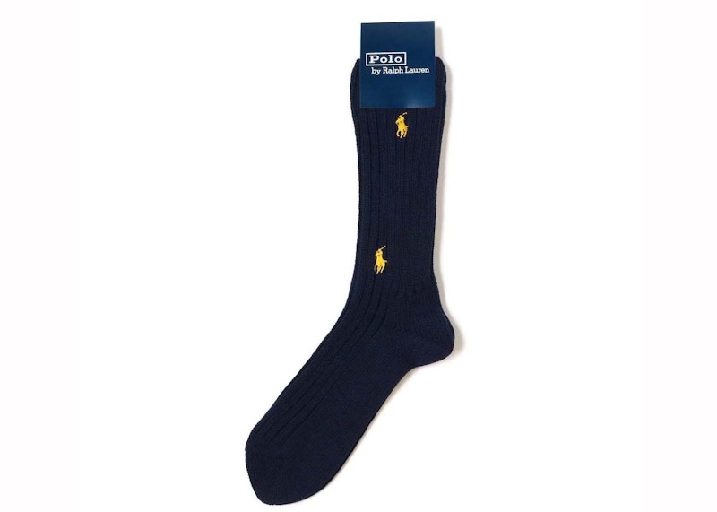 Polo Ralph Lauren for Beams Gold Logo Socks Navy