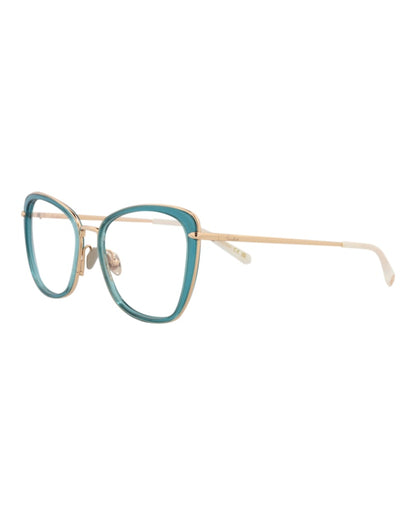 Pomellato Cat Eye-Frame Acetate Optical Frames Blue Gold Transparent (PM0084O-30008667-001)