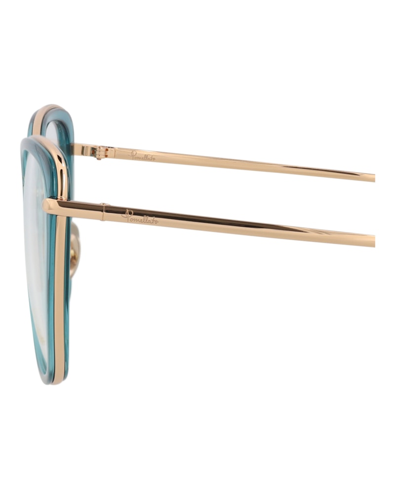 Pomellato Cat Eye-Frame Acetate Optical Frames Blue Gold Transparent (PM0084O-30008667-001)