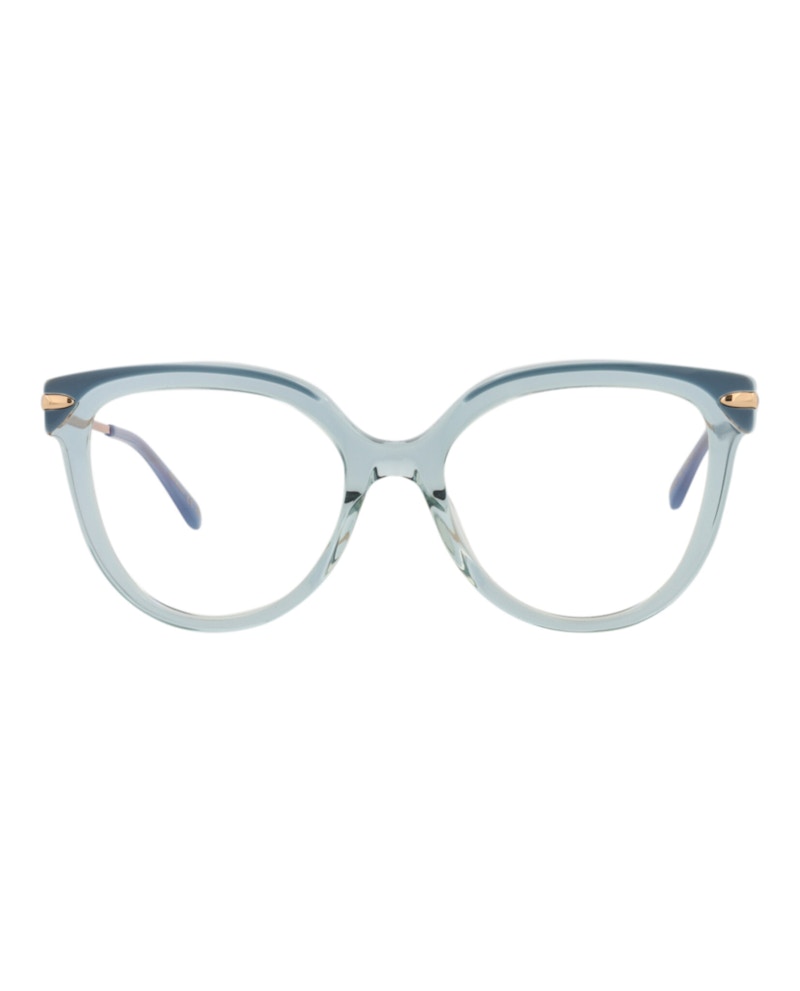 Pomellato Cat Eye-Frame Acetate Optical Frames Blue Gold Transparent (PM0095O-30010197-003)