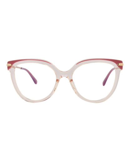 Pomellato Cat Eye-Frame Acetate Optical Frames Burgundy Gold Transparent (PM0095O-30010197-004)