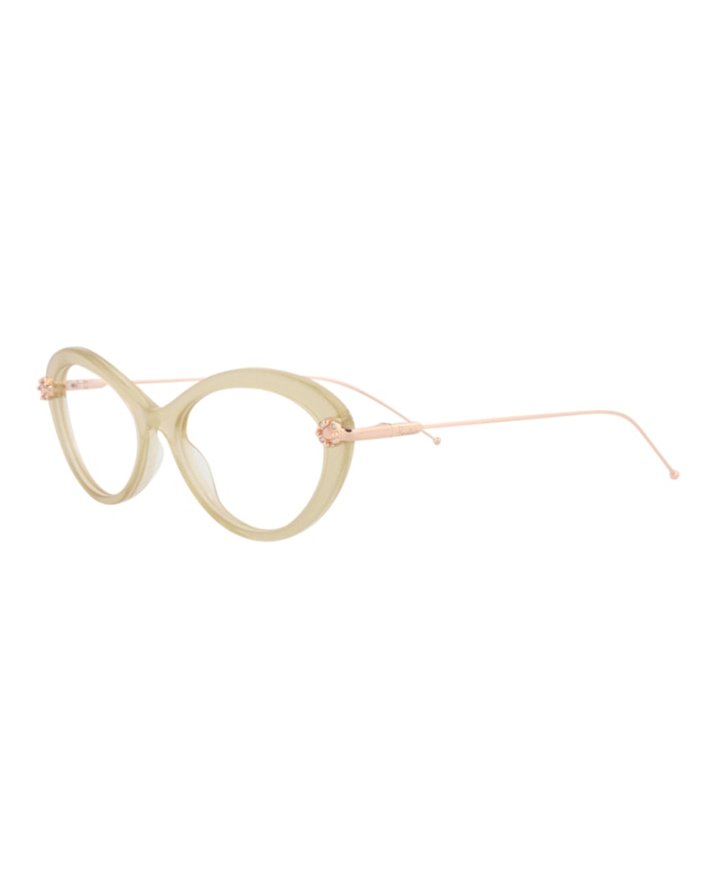 Pomellato Round-Frame Acetate Optical Frames Beige Gold Transparent (PM0099O-30010224-004)