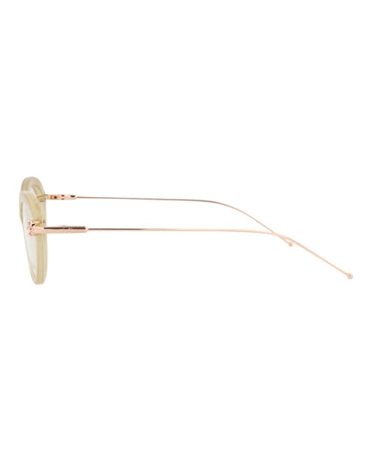 Pomellato Round-Frame Acetate Optical Frames Beige Gold Transparent (PM0099O-30010224-004)