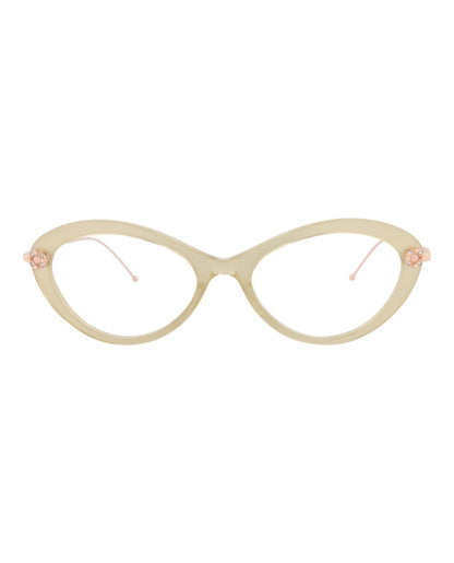 Pomellato Round-Frame Acetate Optical Frames Beige Gold Transparent (PM0099O-30010224-004)