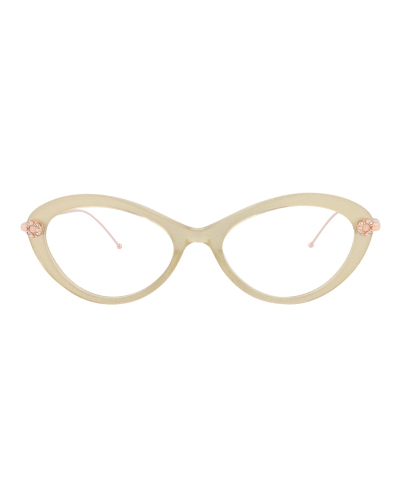 Pomellato Round-Frame Acetate Optical Frames Beige Gold Transparent (PM0099O-30010224-004)