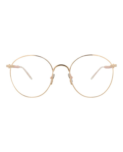Pomellato Round-Frame Metal Optical Frames Gold Gold Transparent (PM0103O-30010215-001)