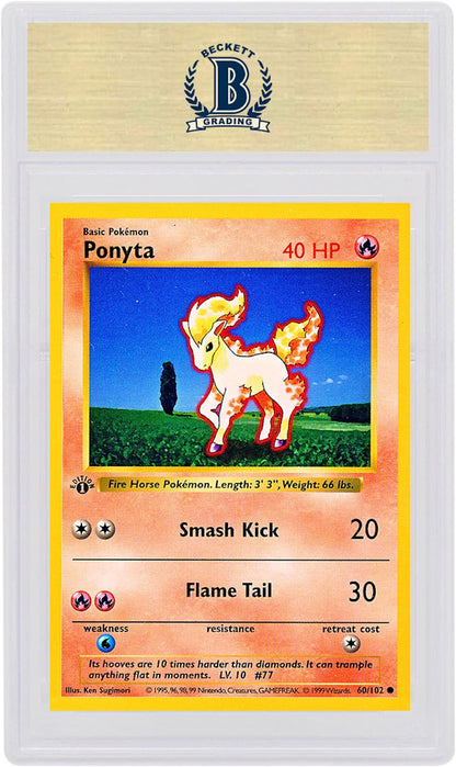 Ponyta 1999 Pokemon TCG Base Set 1st Edition #60/102 (PSA or BGS Graded)