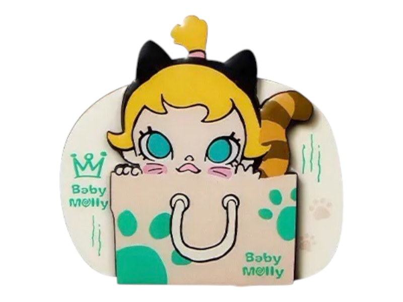 Pop Mart Baby Molly & Baby Tabby Series Paper Bag Obsession Fridge Magnet