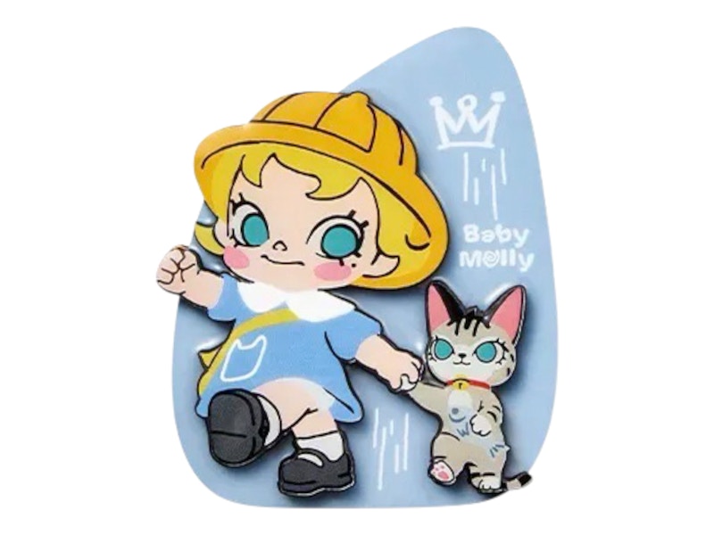 Pop Mart Baby Molly & Baby Tabby Series Together to the Kindergarten Fridge Magnet