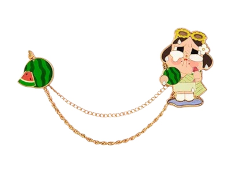 Pop Mart Crybaby Hello Thailand Series Cooling Off With Watermelon Badge