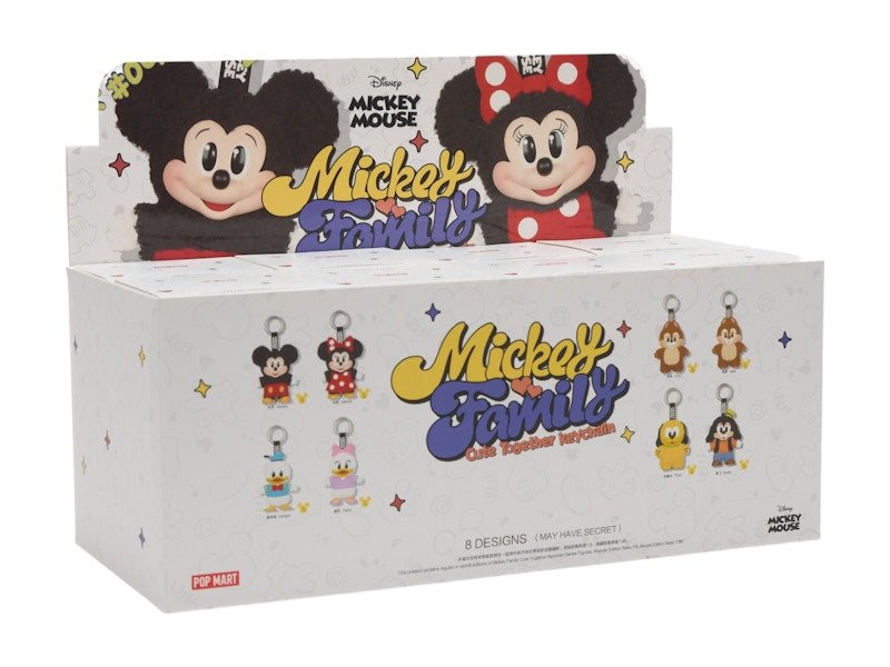 Pop Mart Disney Mickey Family Together Series Plush Keychain Sealed Case (8 Blind Box)