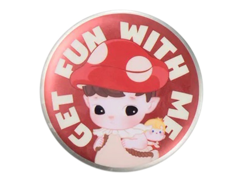 Pop Mart HACIPUPU Adventures In The Woods Series Mushroom Tinplate Badge