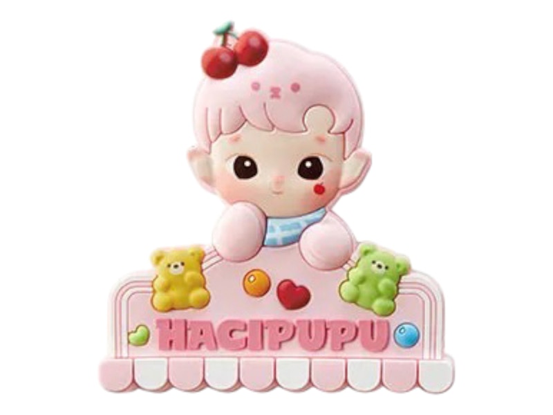 Pop Mart Hacipupu Rolling Time Machine Series Big Bear, Little Bear Fridge Magnet Silicone Clip