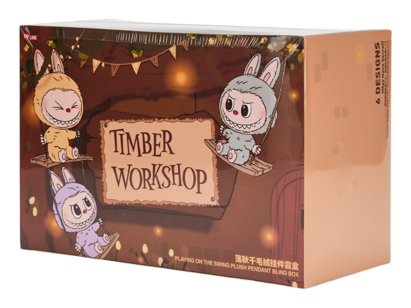 Pop Mart Labubu The Monsters Timber Workshop Playing on the Swing Plush Pendant (Pop Land Exclusive) Sealed Case (6 Blind Box)