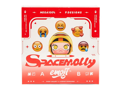 Pop Mart Mega Space Molly x emoji Series 100%  Sealed Case (9 Blind Box)
