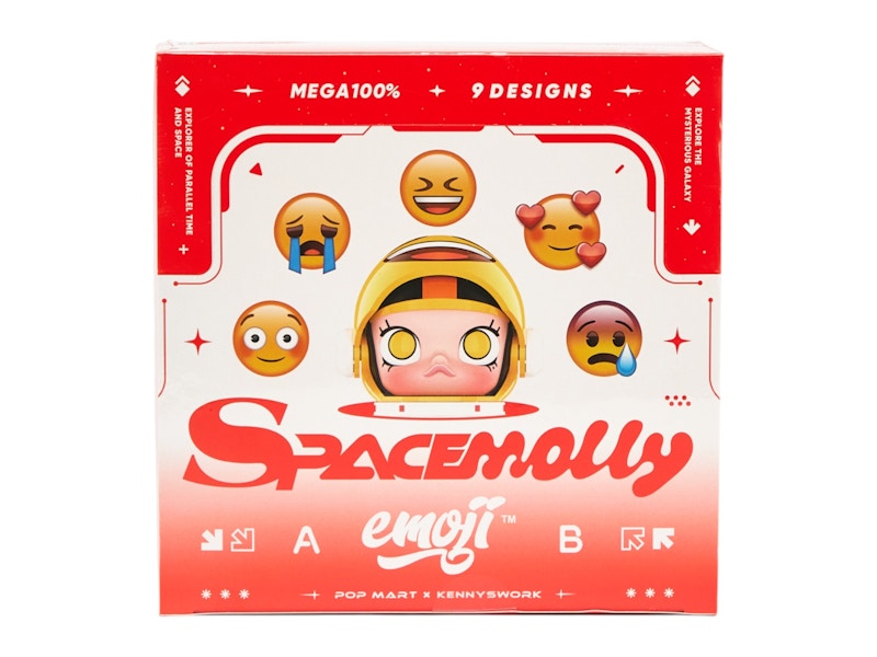 Pop Mart Mega Space Molly x emoji Series 100%  Sealed Case (9 Blind Box)