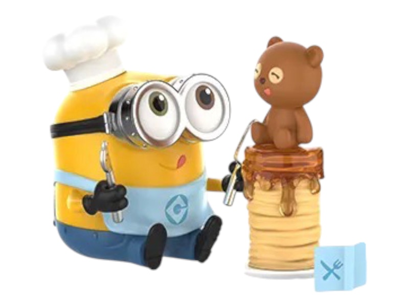 Pop Mart Minions Bedtime Stories by Bob and Tim Series Breakfast Cookbook Figure