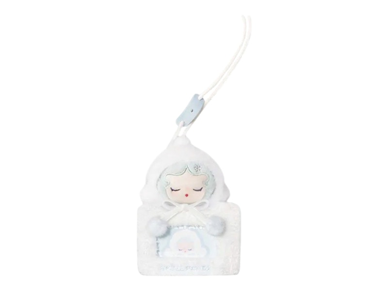 Pop Mart POP BEAN Fluffy & Cozy Series SKULLPANDA Fuzzy Snowman Secret Edition Card Holder Pendant
