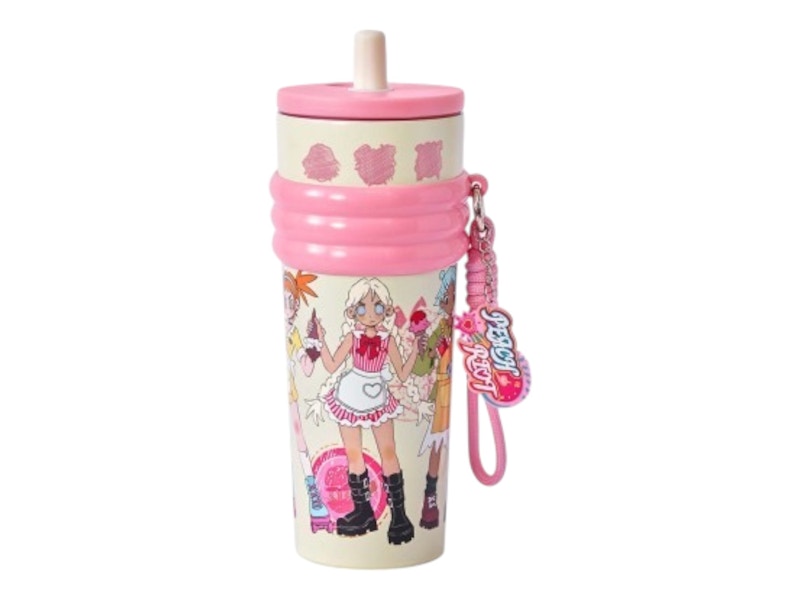Pop Mart Peach Riot Rush Hour Series Straw Cup