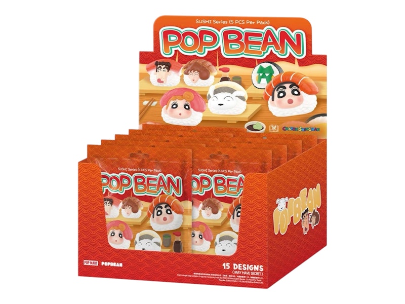 Pop Mart Pop Bean Crayon Shinchan Sushi Series Sealed Case (9 Packs) Sealed Case (9 Blind Pack)