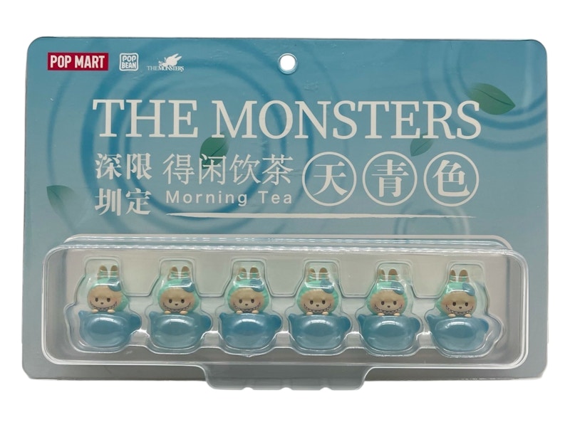 Pop Mart Pop Bean Labubu The Monsters Morning Tea (China Exclusive) Figure Set Blue