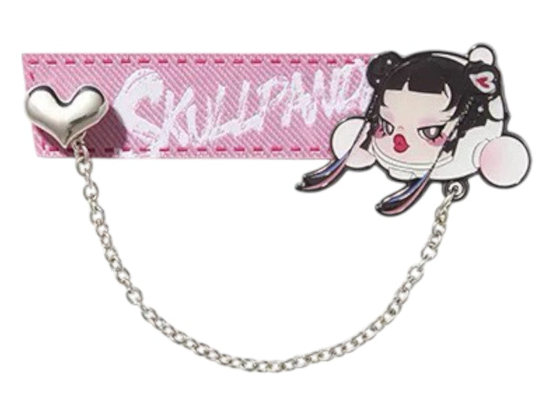 Pop Mart SKULLPANDA Cheers to Myself Series Badge Pendant Retro Pink Badge Pendant