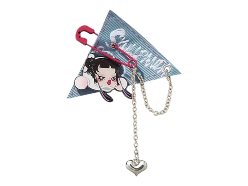 Pop Mart SKULLPANDA Cheers to Myself Series Badge Pendant Washing Blue Badge Pendant
