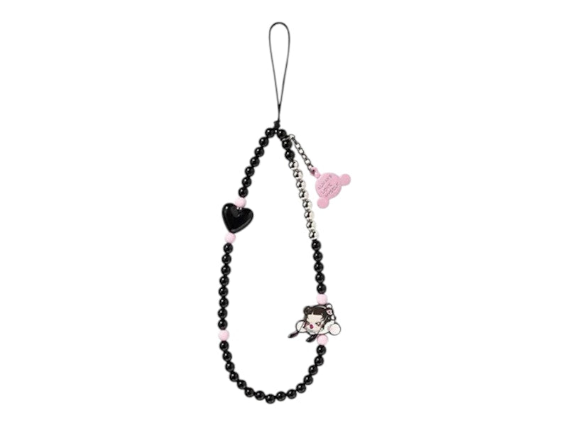 Pop Mart SKULLPANDA Cheers to Myself Series Black Silver Phone Charm