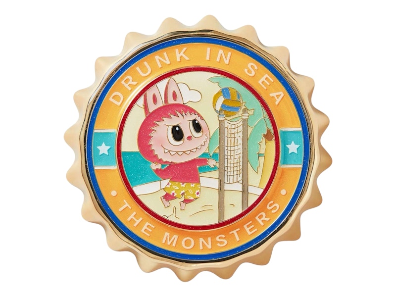 Pop Mart The Monsters Labubu Enchanted by the Seaside Series Beach Volleyball Fridge Magnet