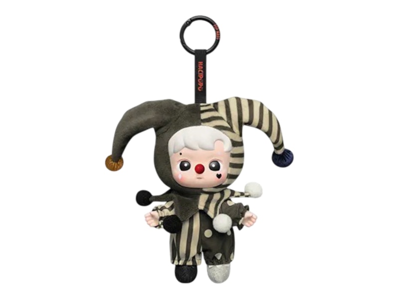 Pop Mart WHY SO SERIOUS Series Hacipupu Silver Mist Clown Vinyl Plush Pendant