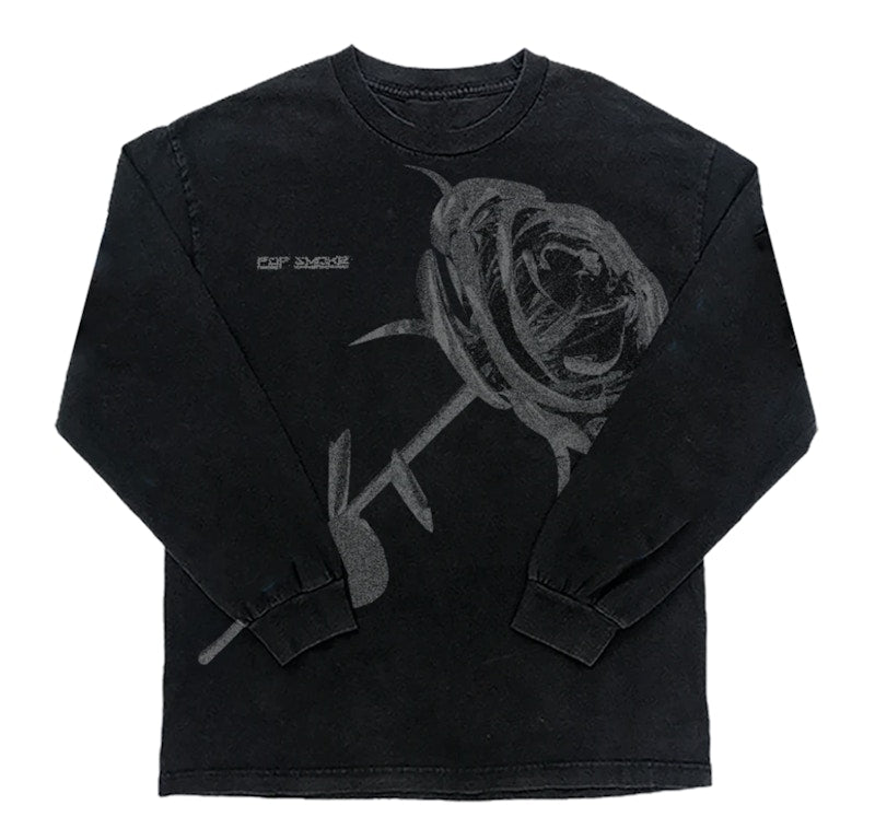 Pop Smoke Rose Longsleeve Black