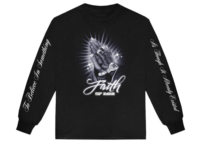 Pop Smoke To Believe In Something L/S T-shirt Black