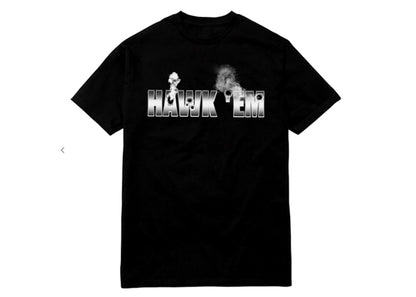 Pop Smoke x Vlone Hawk Em' Tee Black