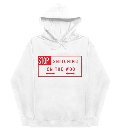 Pop Smoke x Vlone Stop Snitching Hoodie White/Red