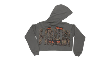 Post Malone F-1 Trillion Tour Crop Hoodie Charcoal