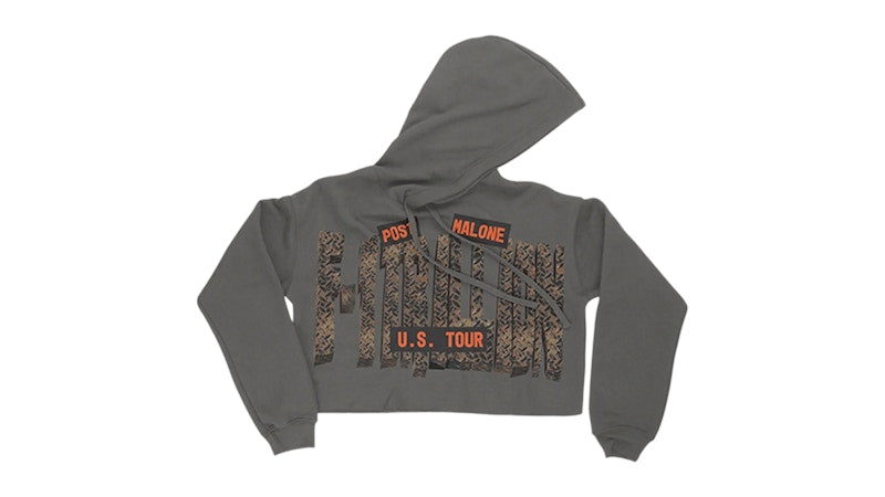 Post Malone F-1 Trillion Tour Crop Hoodie Charcoal