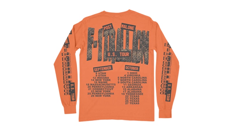 Post Malone F-1 Trillion Tour Horse L/S T-shirt Orange