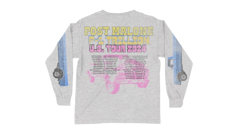 Post Malone My F-1 Trillion Is This Big L/S T-shirt Ash Heather