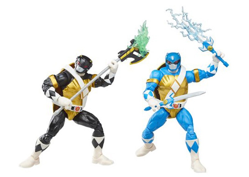 Power Rangers x Teenage Mutant Ninja Turtles Lightning Collection Donatello Black and Leonardo Blue Action Figures
