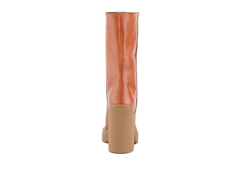 Prada 110mm Platform Boots Brown Leather