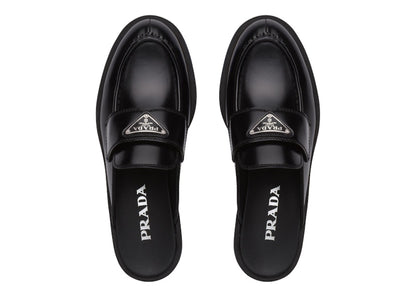 Prada 40mm Mule Black Brushed Leather