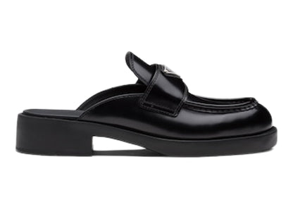 Prada 40mm Mule Black Brushed Leather