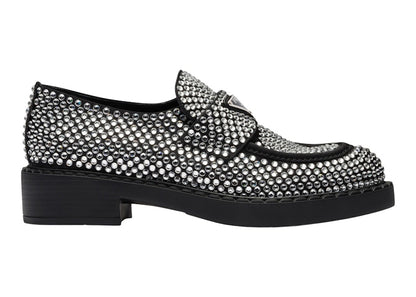 Prada 50mm Crystal Loafer Black Satin