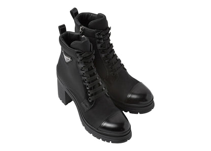 Prada 55mm Laced Booties Black Nylon
