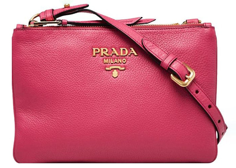 Prada Bandoleira Crossbody Bag Pebbled Pink
