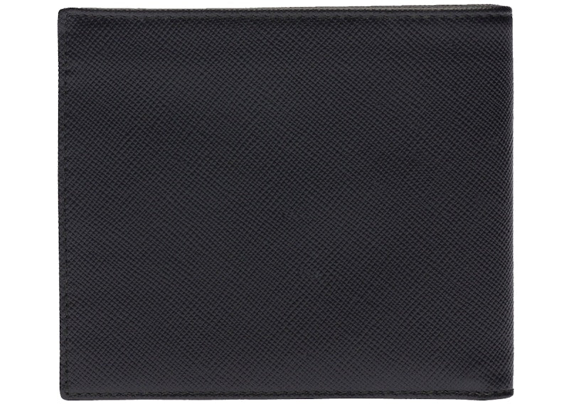 Prada Bi-Fold Wallet Saffiano Leather Nero/Baltico