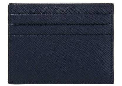 Prada Bifold Card Case (6 Card Slot) Saffiano Leather Navy