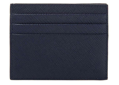 Prada Bifold Card Case (6 Card Slot) Saffiano Leather Navy