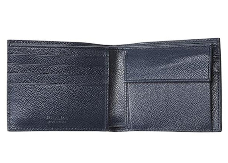 Prada Bifold Wallet (4 Card Slot) Saffiano Leather Navy